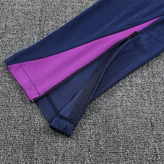 25/26 FC Barcelona Half Zip Training Blue/Purple Kids Size Tracksuit