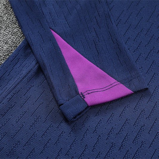 25/26 FC Barcelona Half Zip Training Blue/Purple Kids Size Tracksuit