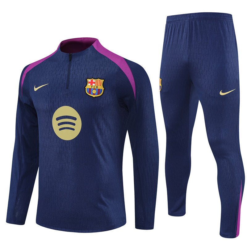 25/26 FC Barcelona Half Zip Training Blue/Purple Kids Size Tracksuit