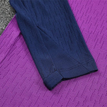 25/26 FC Barcelona Half Zip Training Purple/Blue Kids Size Tracksuit