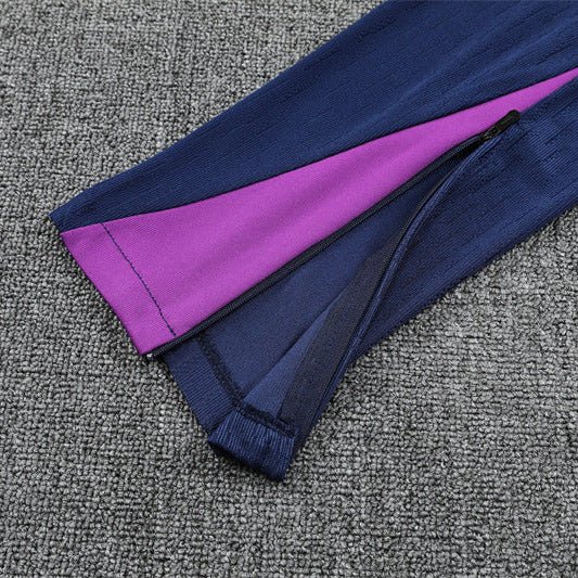 25/26 FC Barcelona Half Zip Training Purple/Blue Tracksuit
