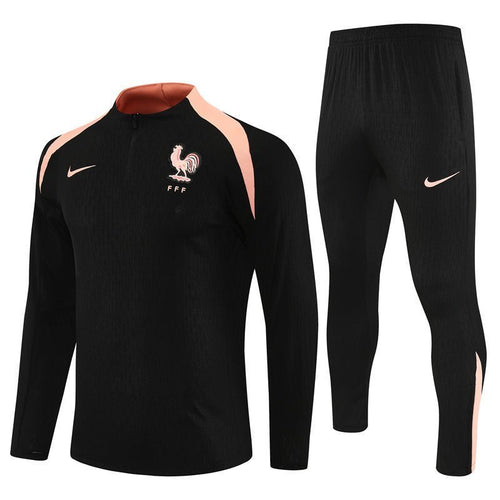25/26 France Training Black/Light Pink Kids Size Tracksuit