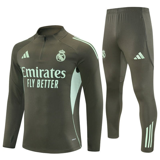 25/26 Real Madrid Training Dark Olive Tracksuit