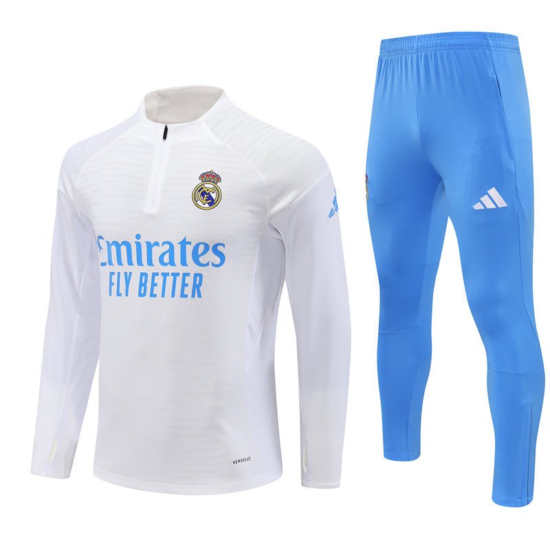 25/26 Real Madrid Training White/Light Blue Tracksuit