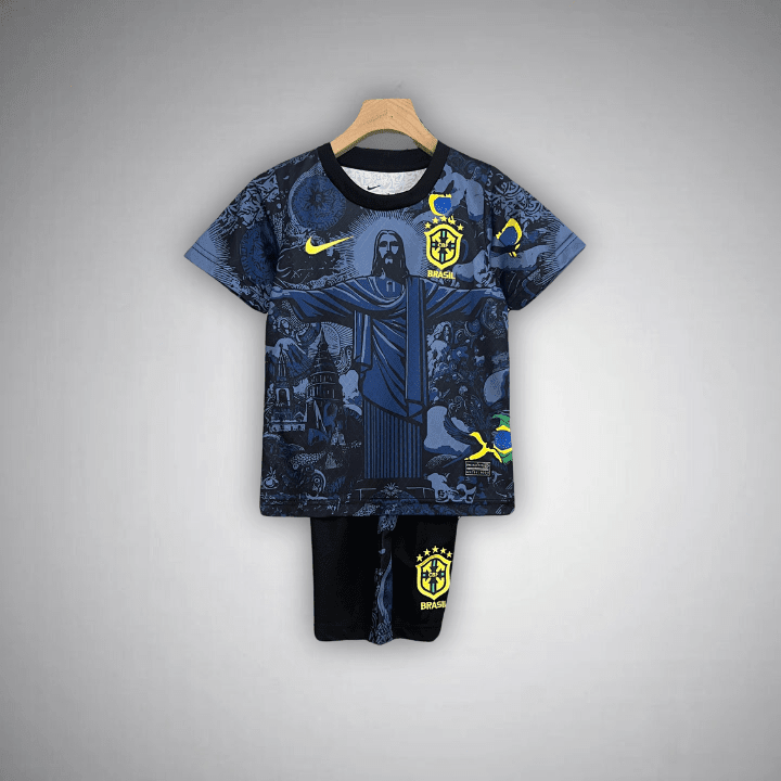 Brazil "Jesus" Premium Blue Kids Size Kit