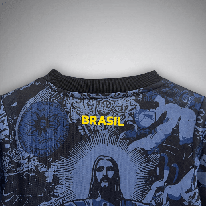 Brazil "Jesus" Premium Blue Kids Size Kit