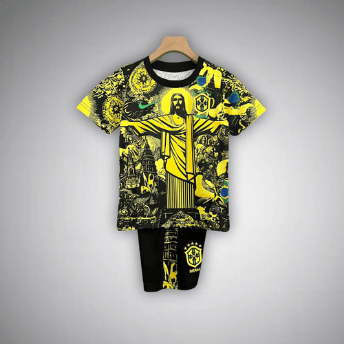 Brazil "Jesus" Premium Kids Size Yellow Kit