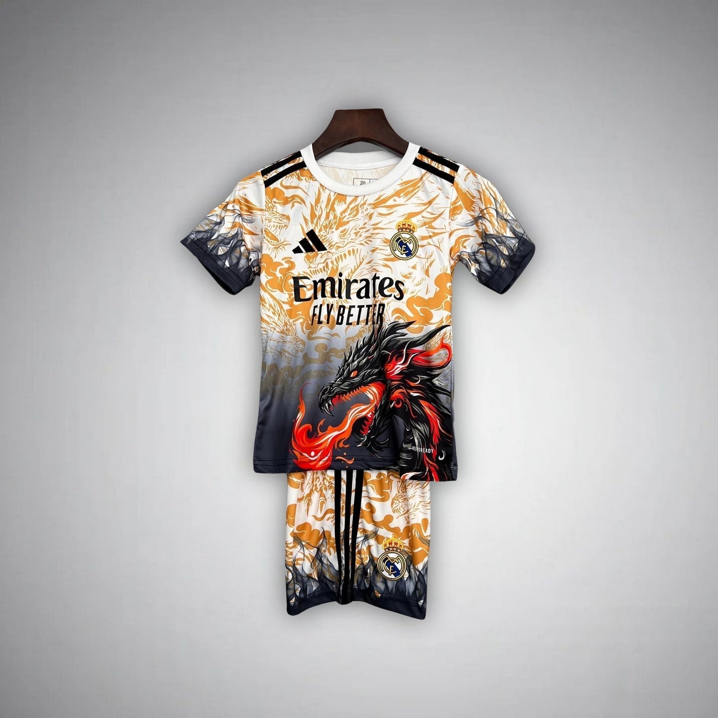 Real Madrid "Draconic Flame" Premium Kids Size Kit from FootballPrestige.shop - Premium Concept kits