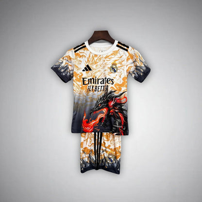 Real Madrid "Draconic Flame" Premium Kids Size Kit from FootballPrestige.shop - Premium Concept kits