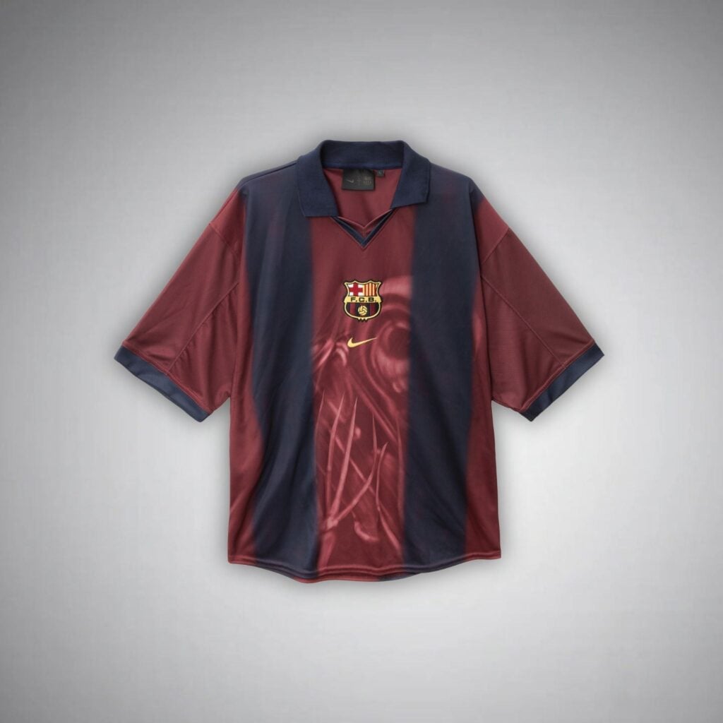 2000/01 FC Barcelona Retro x Cactus Jack Limited Edition Home Kit from FootballPrestige.com - Premium Football Kits