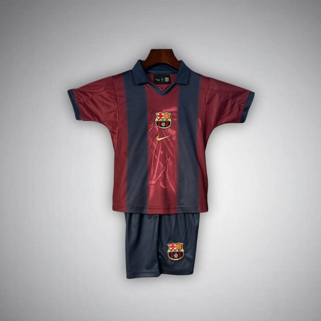 2000/01 FC Barcelona Retro x Cactus Jack Limited Edition Kids Size Home Kit from FootballPrestige.com - Premium Football Kits