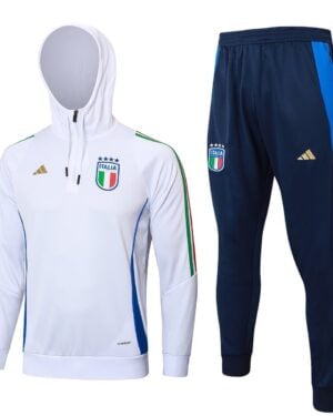 2024 Italy Blue and White Premium Tracksuit from FootballPrestige.com - Premium Football Kits
