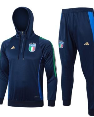 2024 Italy Dark Blue Premium Tracksuit from FootballPrestige.com - Premium Football Kits