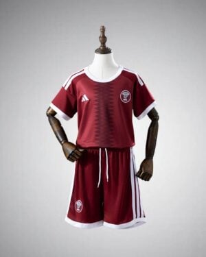2026 Qatar Home Kids Size Kit from FootballPrestige.com - Premium Football Kits