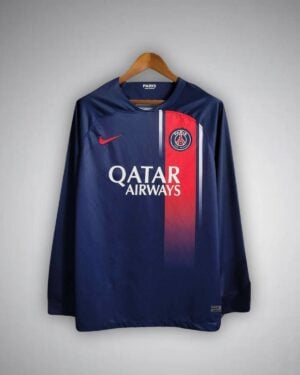 23/24 PSG Home Long Sleeve Kit from FootballPrestige.com - Premium Football Kits