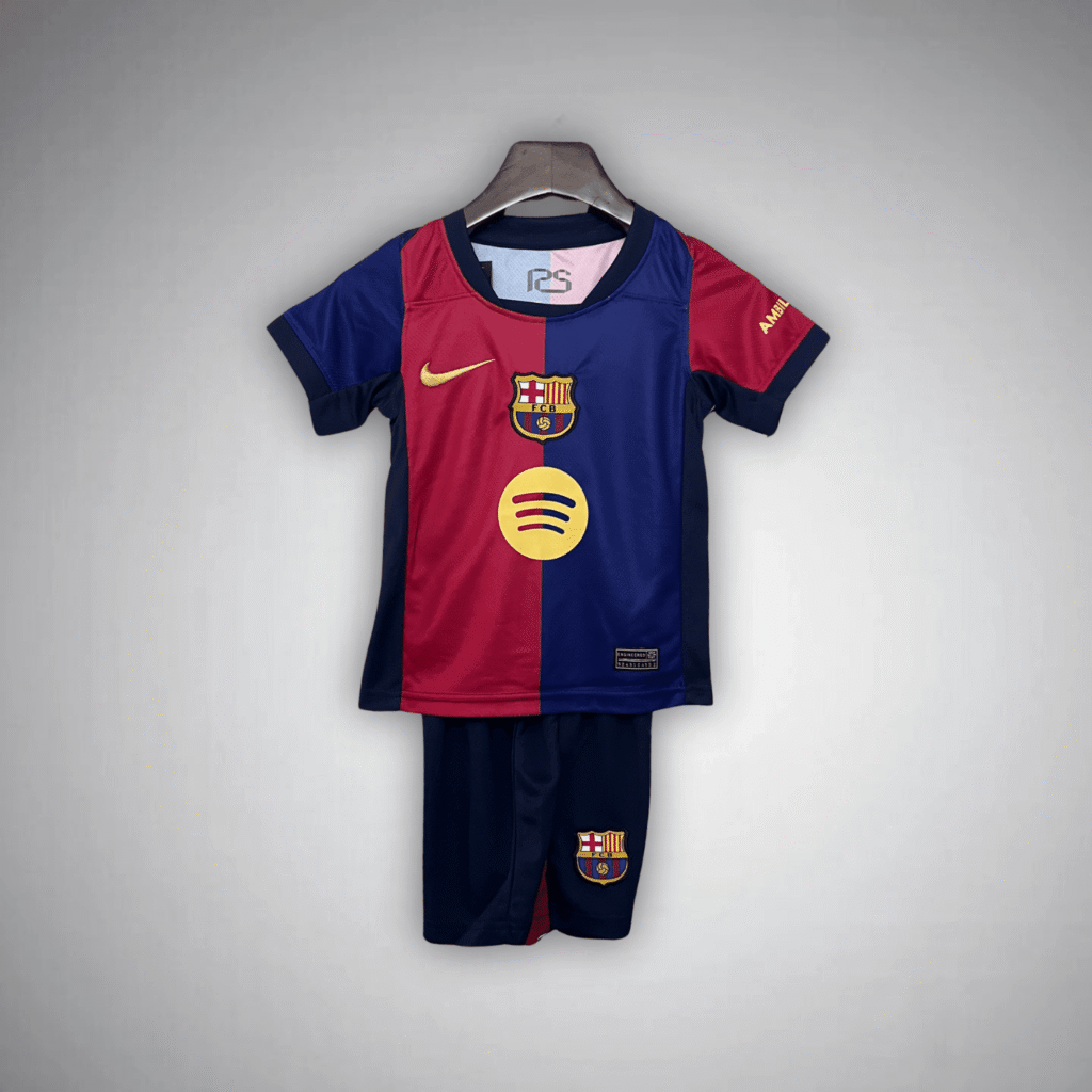 24/25 FC Barcelona Home Kids Size Kit from FootballPrestige.com - Premium Football Kits