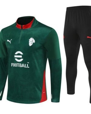 25/26 AC Milan Training Green Tracksuit from FootballPrestige.com - Premium Football Kits