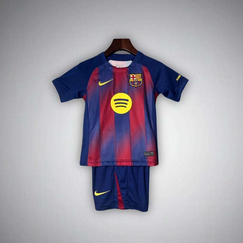 25/26 FC Barcelona Home Kids Size Kit from FootballPrestige.com - Premium Football Kits