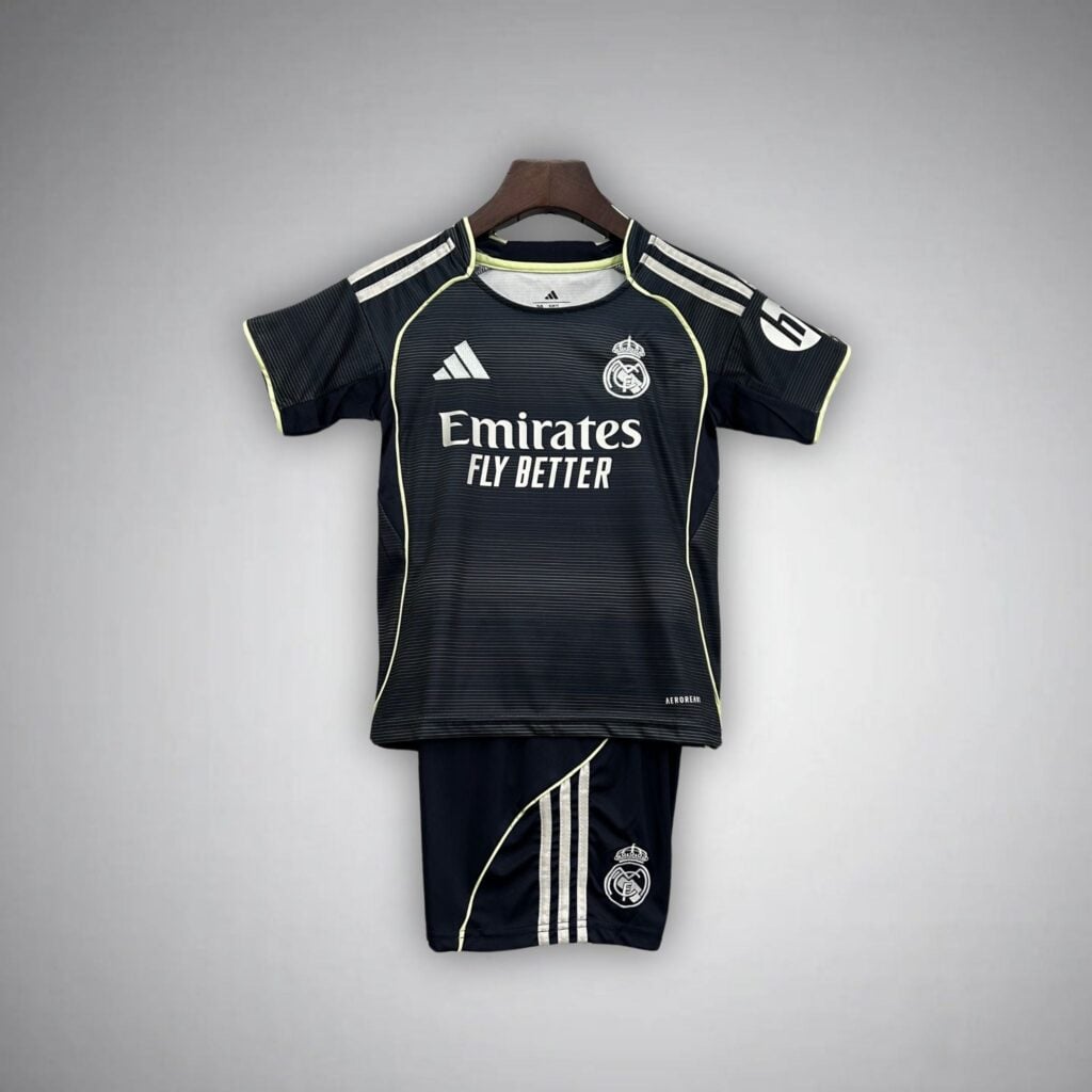 25/26 Real Madrid Away Kids Size Kit from FootballPrestige.com - Premium Football Kits