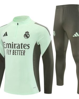 25/26 Real Madrid Training Lime Green Tracksuit from FootballPrestige.com - Premium Football Kits