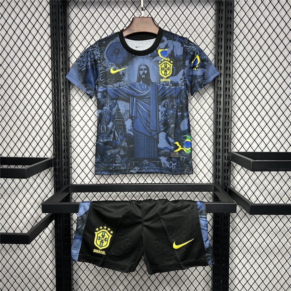 Brazil "Jesus" Premium Blue Kit from FootballPrestige.com - Premium Football Kits