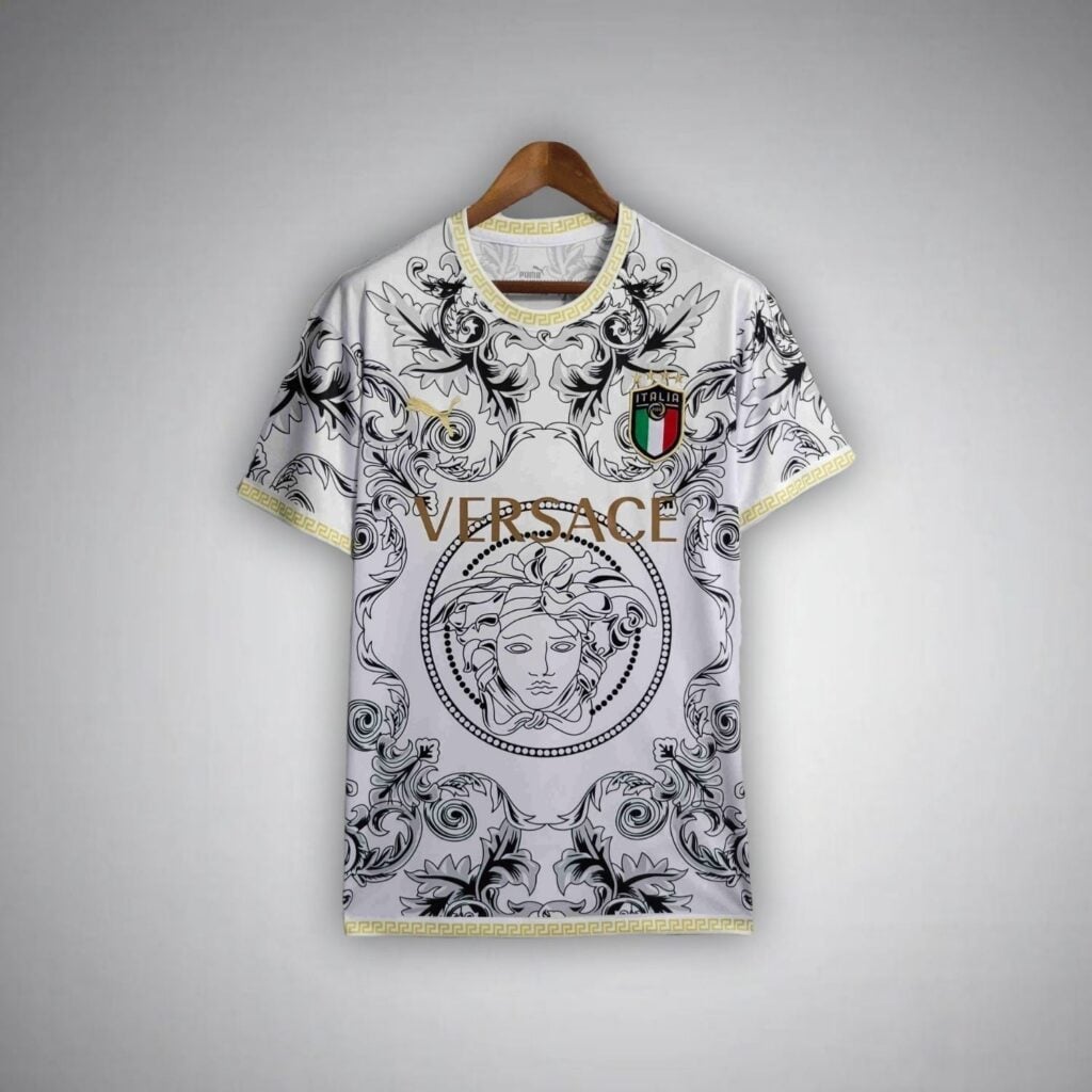 Italy "Versace" Premium White Kit from FootballPrestige.com - Premium Football Kits