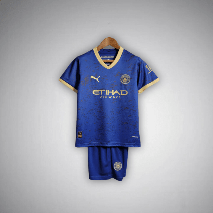 Manchester City "Navy Fusion" Premium Kids Size Kit from FootballPrestige.com - Premium Football Kits